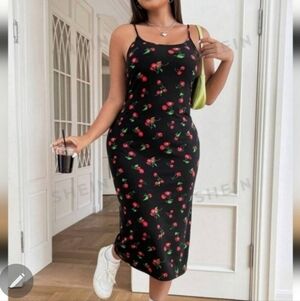Nwt Shein 22 cherry maxi dress